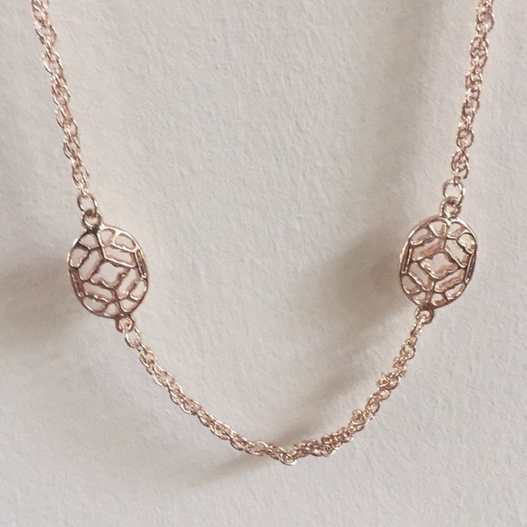 Jewelry - 40” filigree necklace 14k Rose Gold plated